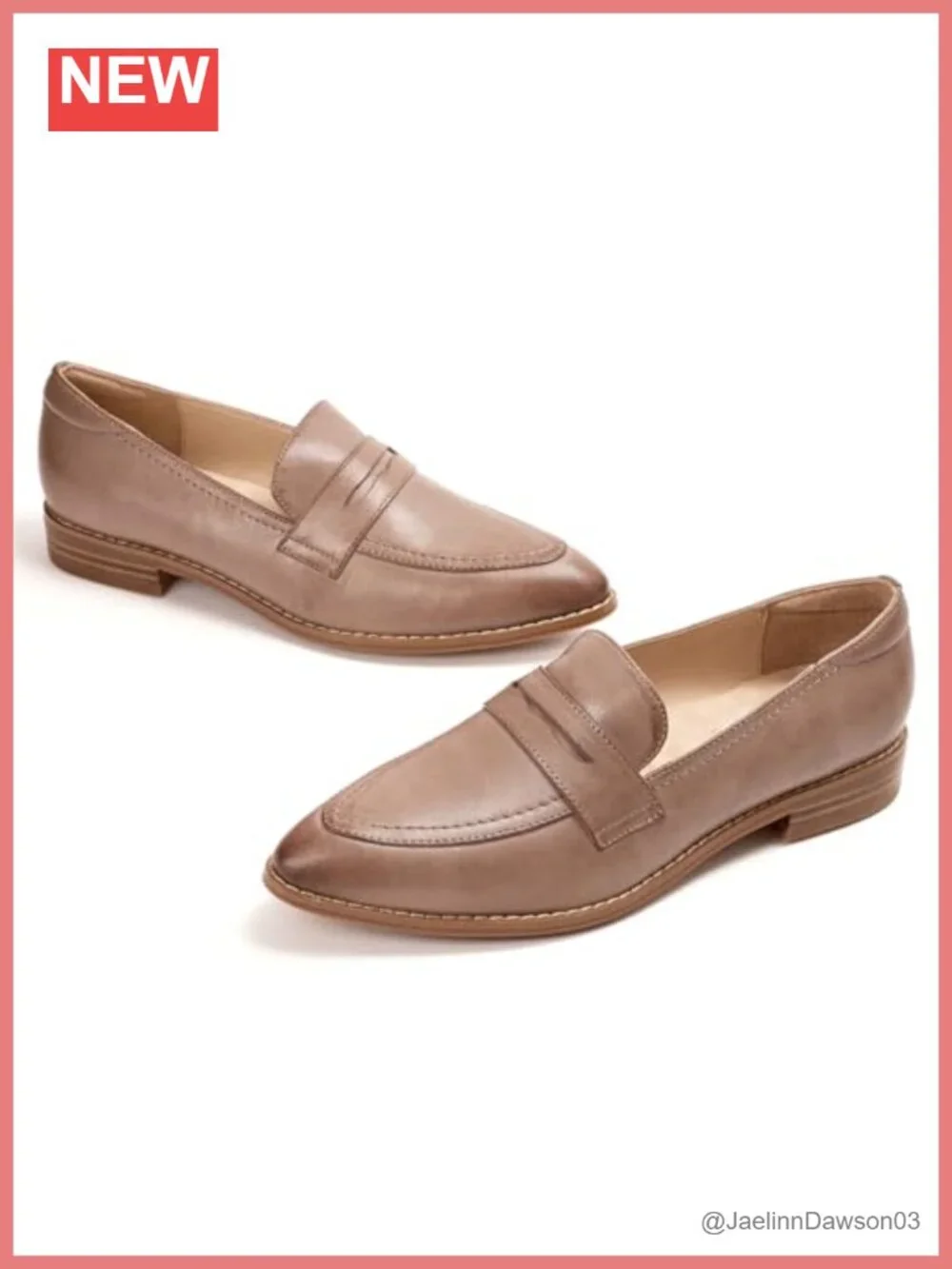 Women's Sheepskin Leather Pointed Toe Penny Loafers Slip On Office Flats